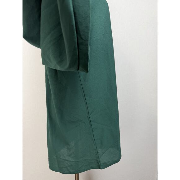Belongsci Women's Sz XL NWT Blouse Long Sleeve V-Neck Dark Green Tunic Holidays - Picture 5 of 15